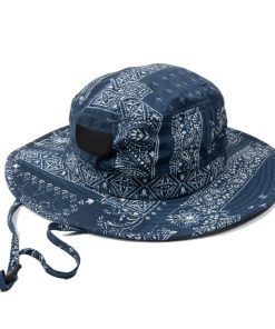 Factory printing bucket hats wide brim chin strap hat sun protection